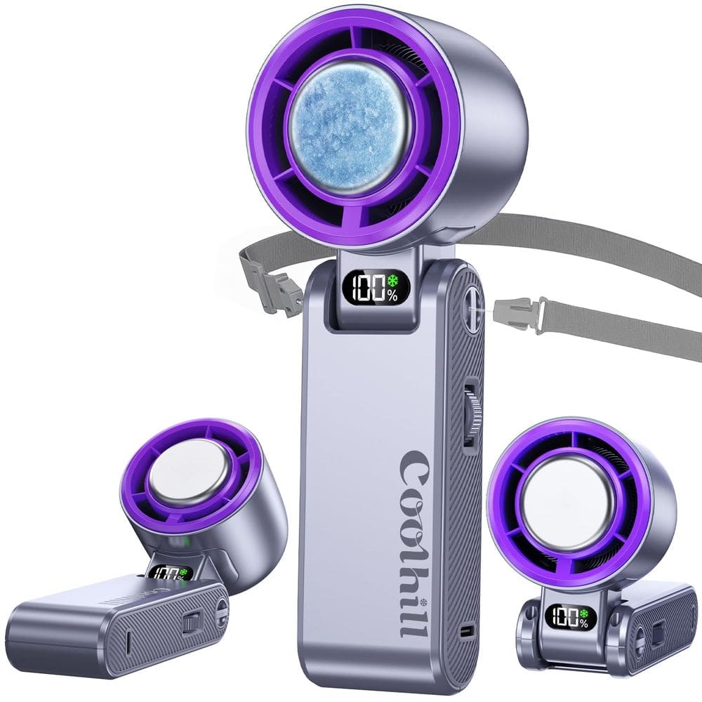 Ventilador portátil Coolhill Handheld 5500mAh recarregável roxo