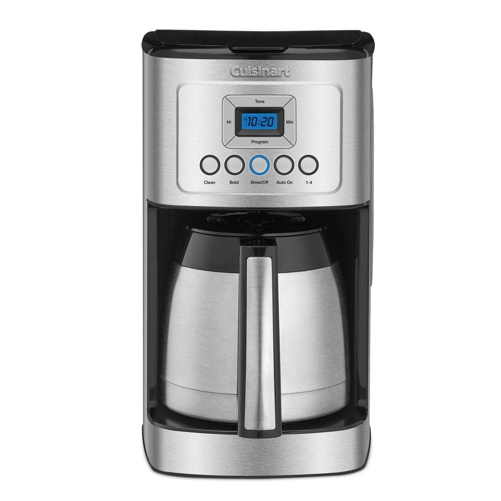 Cafeteira Cuisinart de 12 xícaras de aço inoxidável térmica prateada