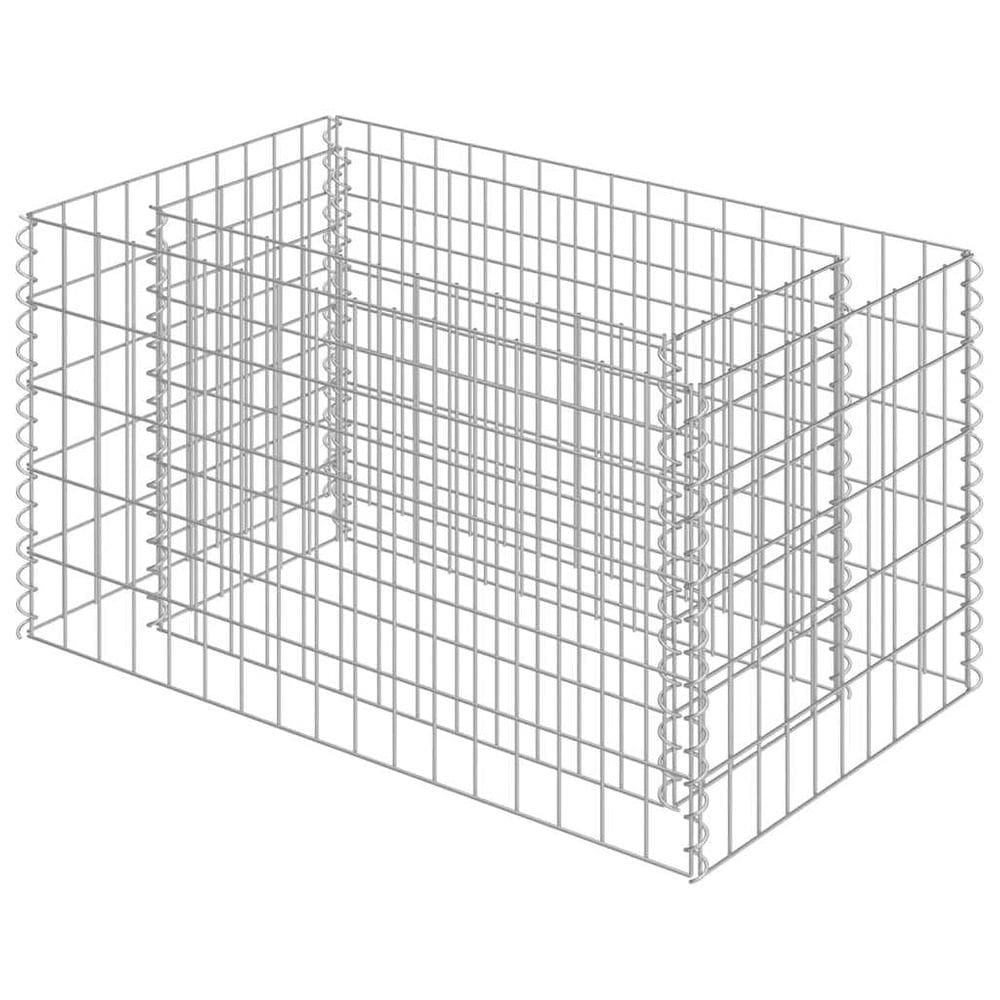 Cama elevada de gabião VidaXL em aço galvanizado prata 90x50x50cm