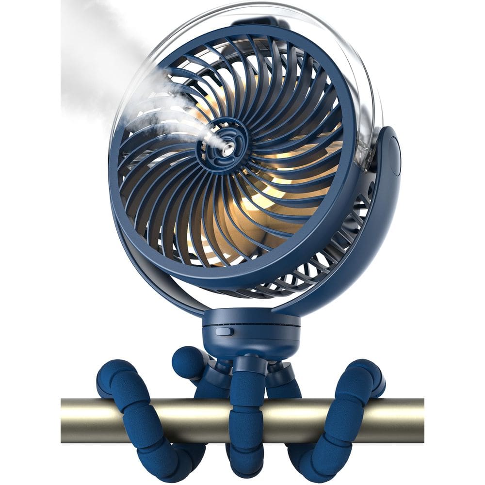 Ventilador de carrinho de bebê com nebulização Wavmill 6000mAh com luz e rotação de 360°