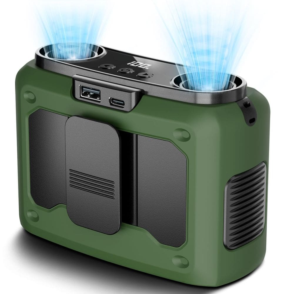 Ventilador de cintura portátil Wavmill 4 em 1 20000mAh recarregável verde