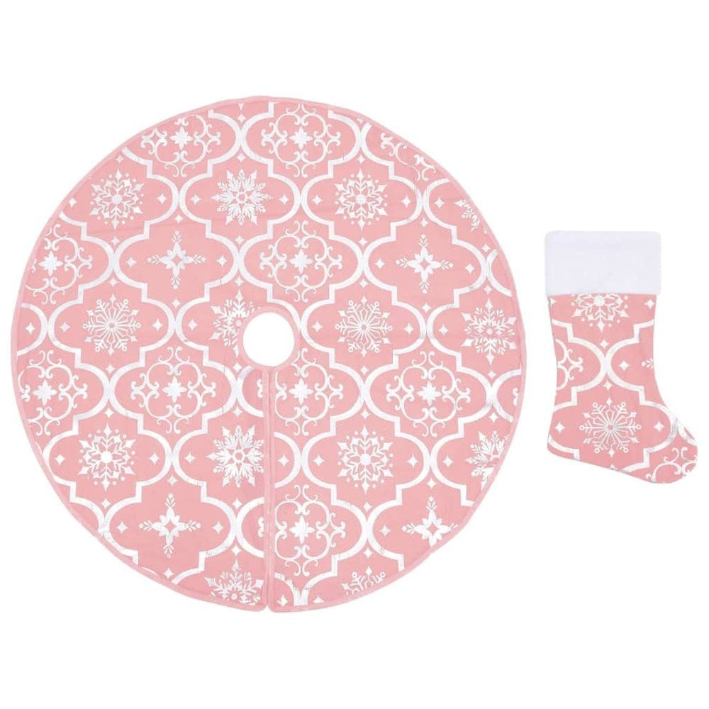 Conjunto de saia de árvore de Natal e meia combinando vidaXL Pink