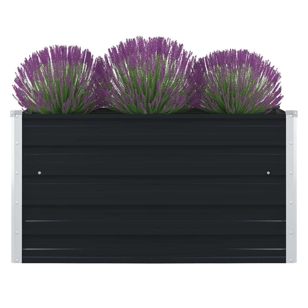 Cama de jardim elevada VidaXL em aço galvanizado espaçoso