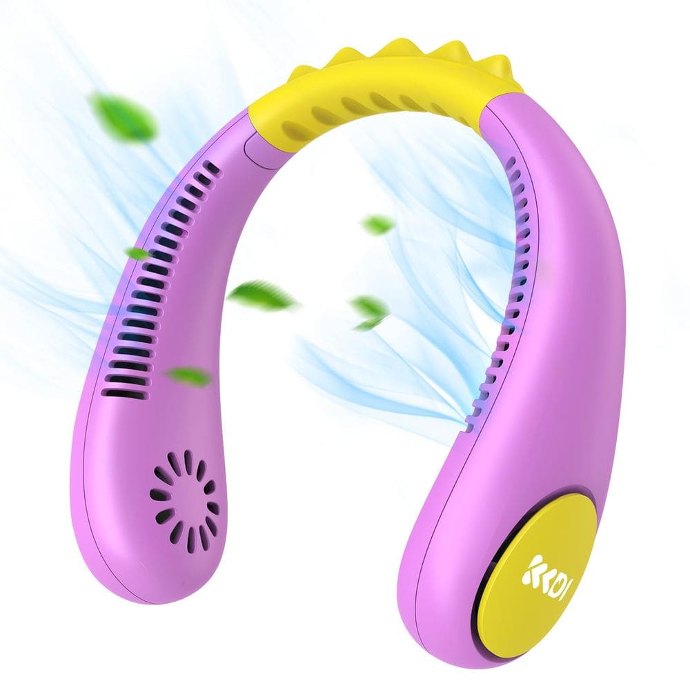 Ventilador de pescoço Kidi Kids Bladeeless Portable 4 velocidades 2600mAh USB