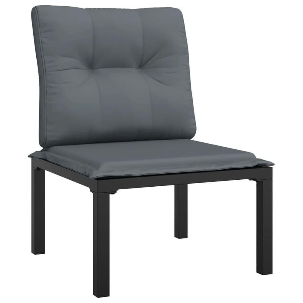 Cadeira de jardim vidaXL Modern Poly Rattan preta com cinza escuro
