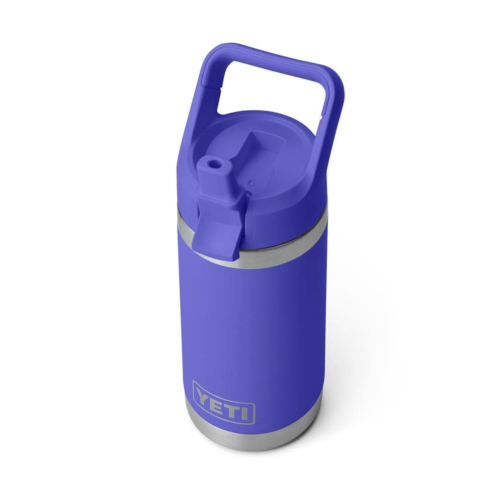 Garrafa YETI Rambler Jr. 350 ml para crianças com boné de palha ultramarino