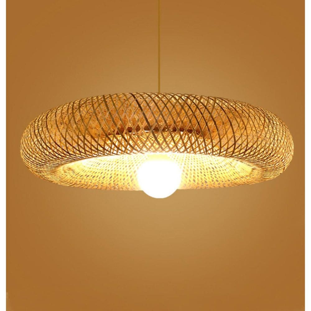 Luzes de vime Chandelier Rattan Art para casa 40cm