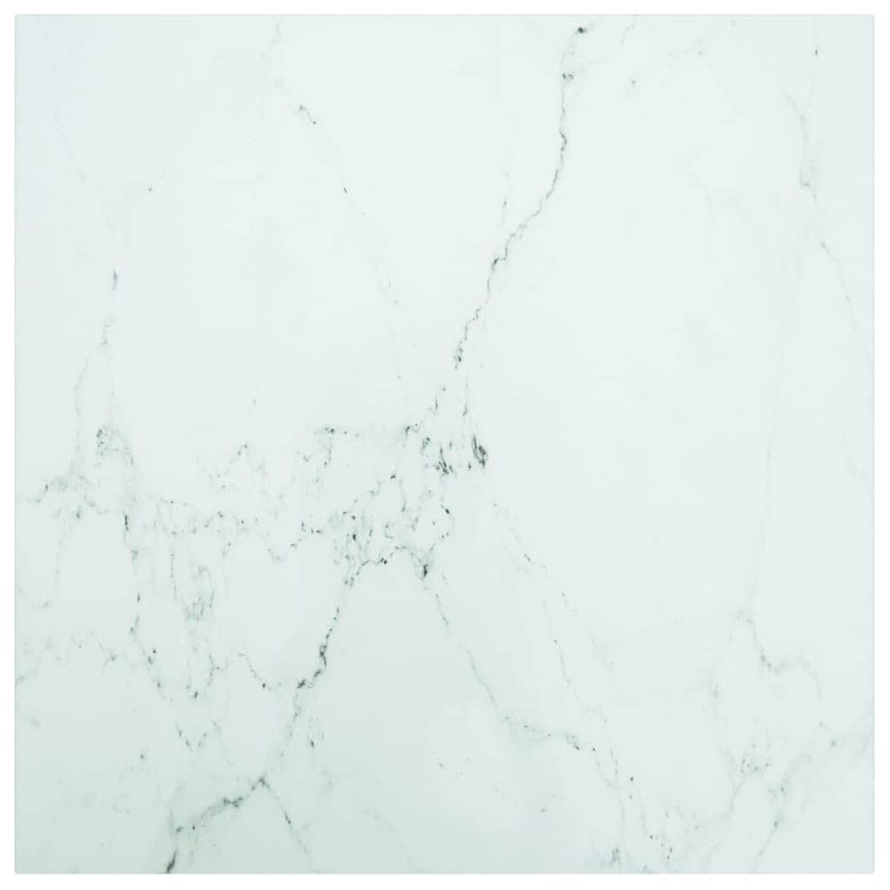 Tampo de mesa VidaXL Vidro Temperado Quadrado Mármore Branco 60x60cm