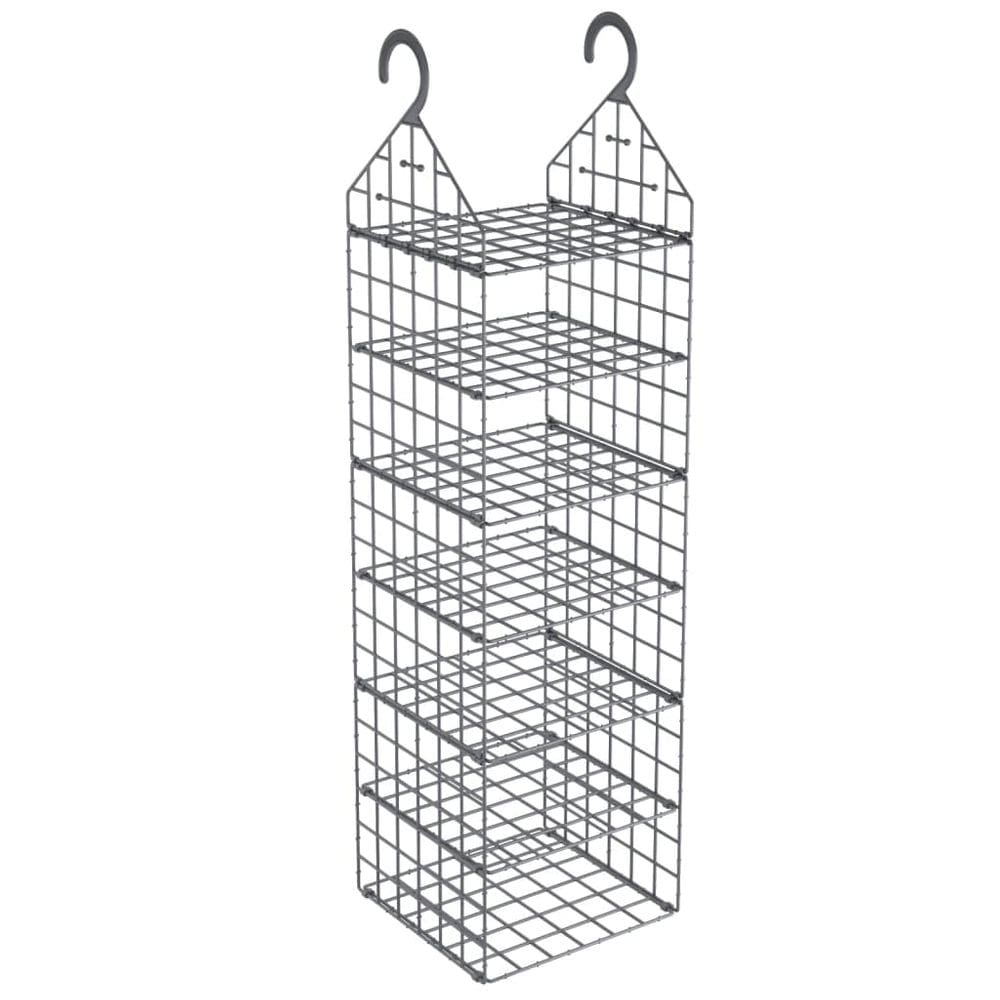 Organizador de armário suspenso vidaXL Grey Plastic 7 prateleiras