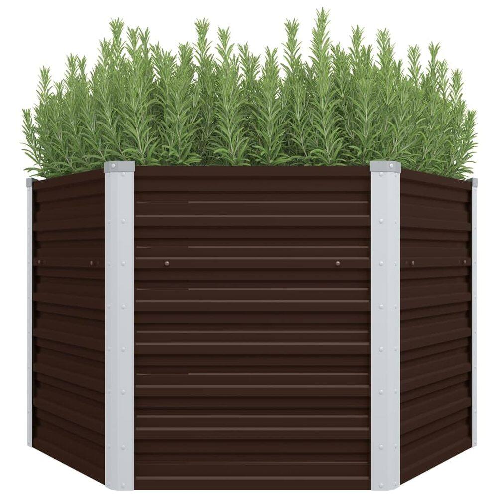 Cama elevada de jardim VidaXL Heavy-Duty Aço Galvanizado Marrom