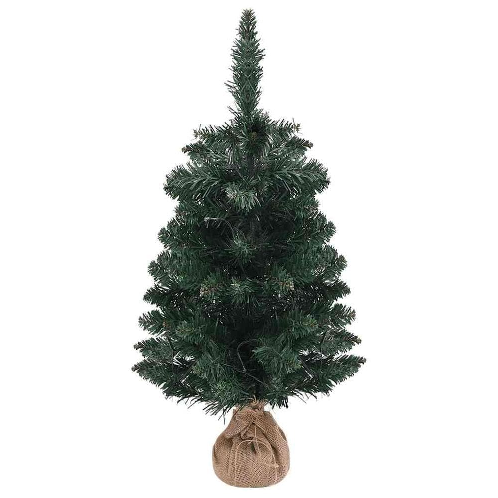 Árvore de Natal vidaXL 90cm com LEDs PVC verde com suporte