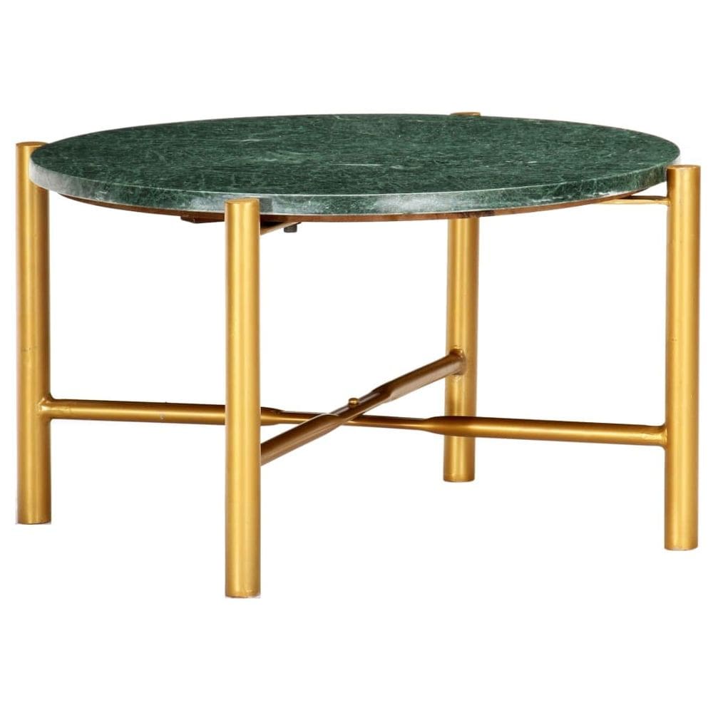 Mesa de café VidaXL Green Real Stone com textura de mármore 60x60x35cm
