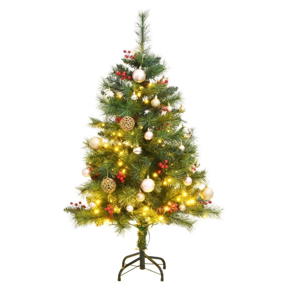 Árvore de Natal VidaXL com dobradiças artificiais com luzes LED de 47,2 polegadas