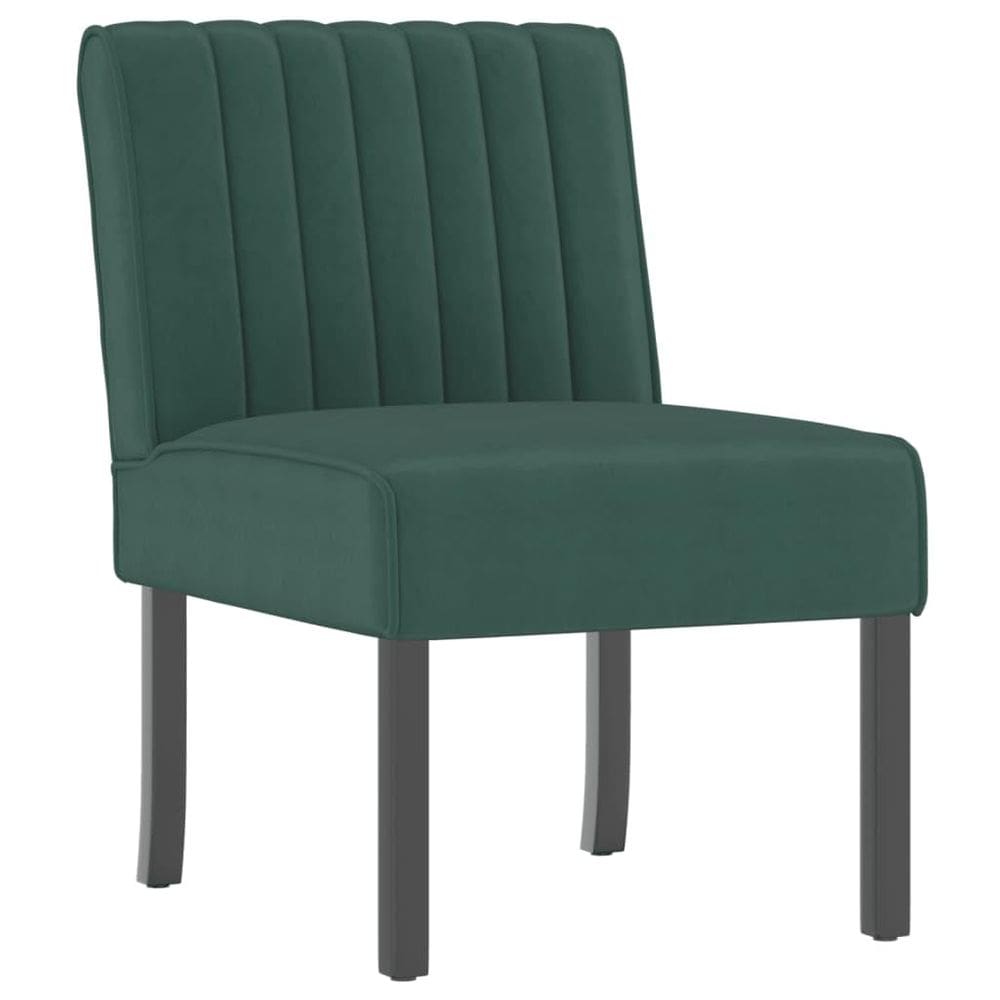 Cadeira de chinelo vidaXL estofada em veludo verde escuro