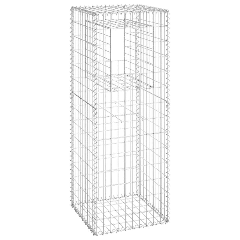 Gabion Basket Post VidaXL 50x50x140cm Ferro Prata ao ar livre