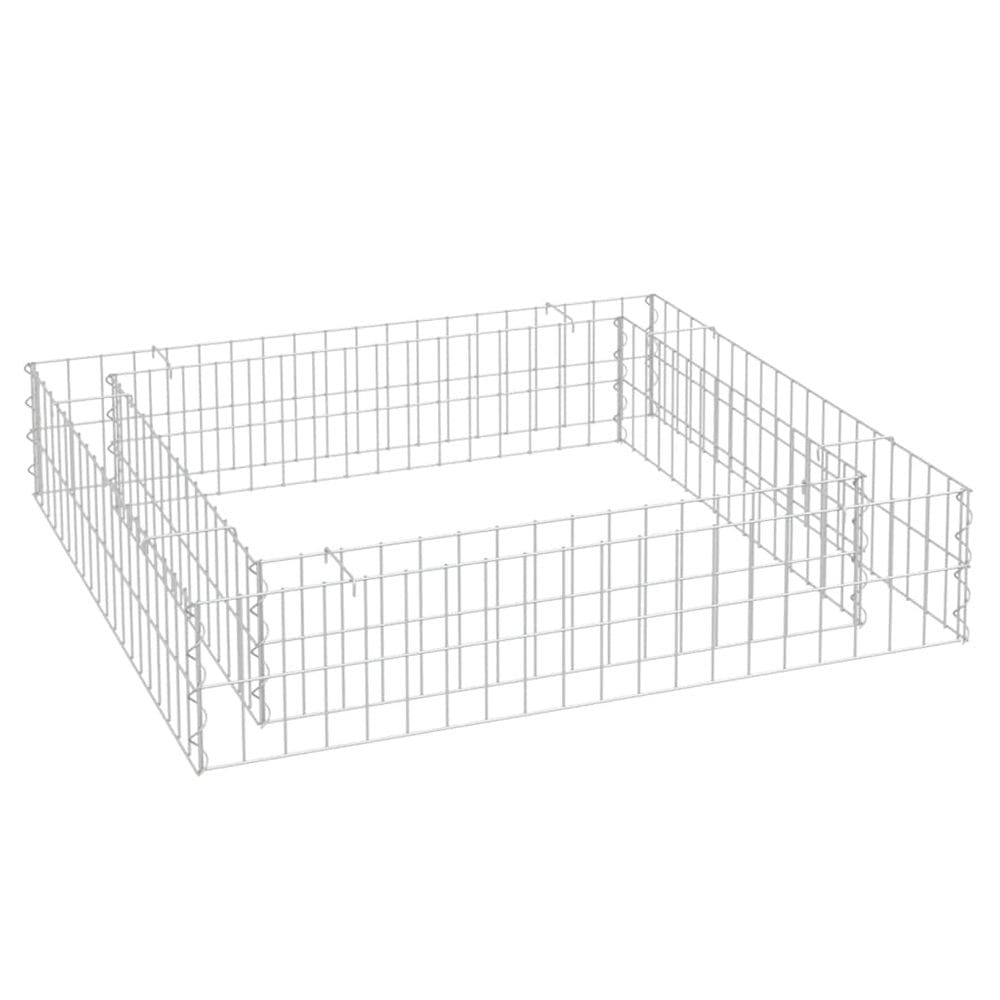 Cama elevada de gabião VidaXL em aço galvanizado 100x100x20cm prata