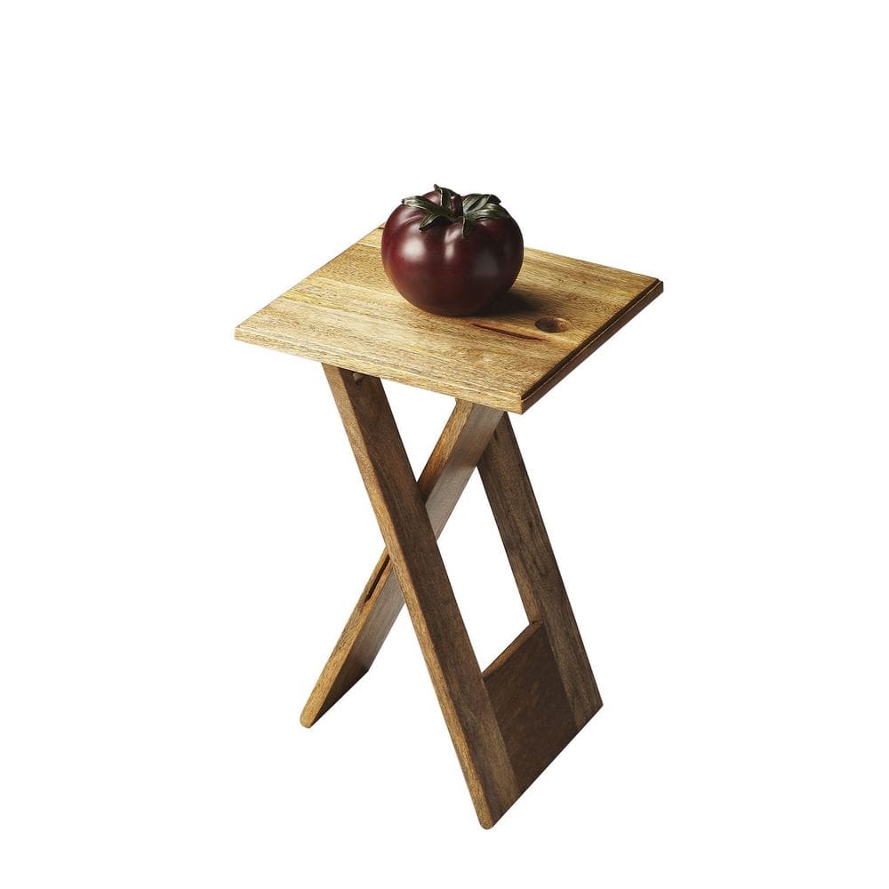 Mesa dobrável Offex Transitional Square Light Brown Wood