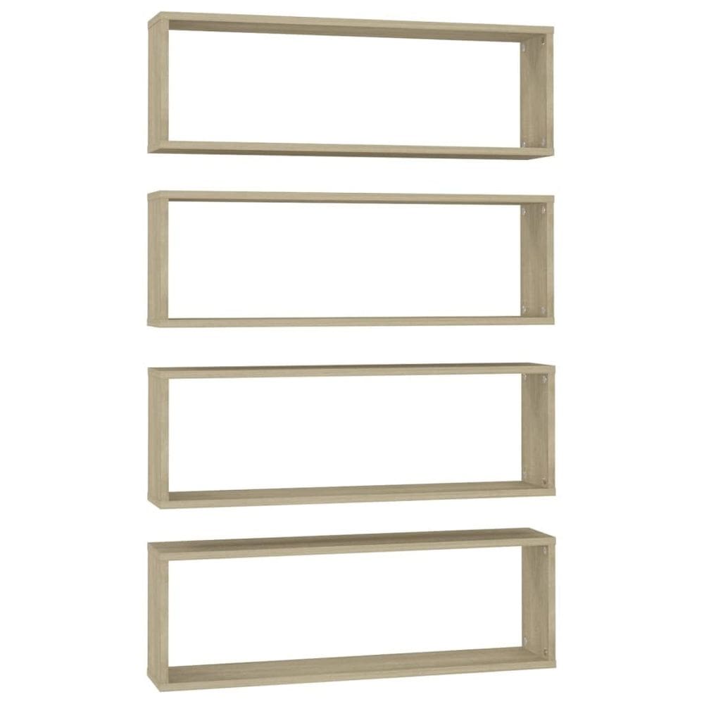 Prateleiras Wall Cube VidaXL Home Living Room Sonoma Oak x4