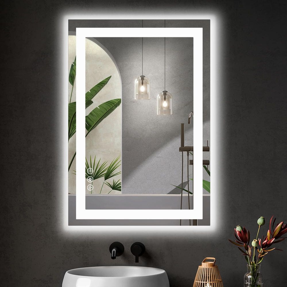Espelho de banheiro LED Sweetcrispy 36x 24 Anti-Fog