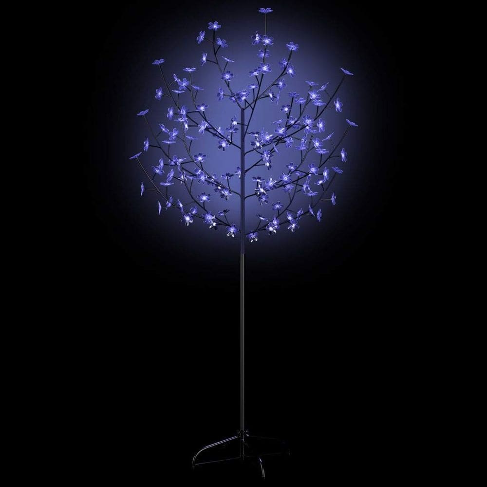 Árvore de Natal vidaXL Cherry Blossom com 120 LED azul de 5 pés