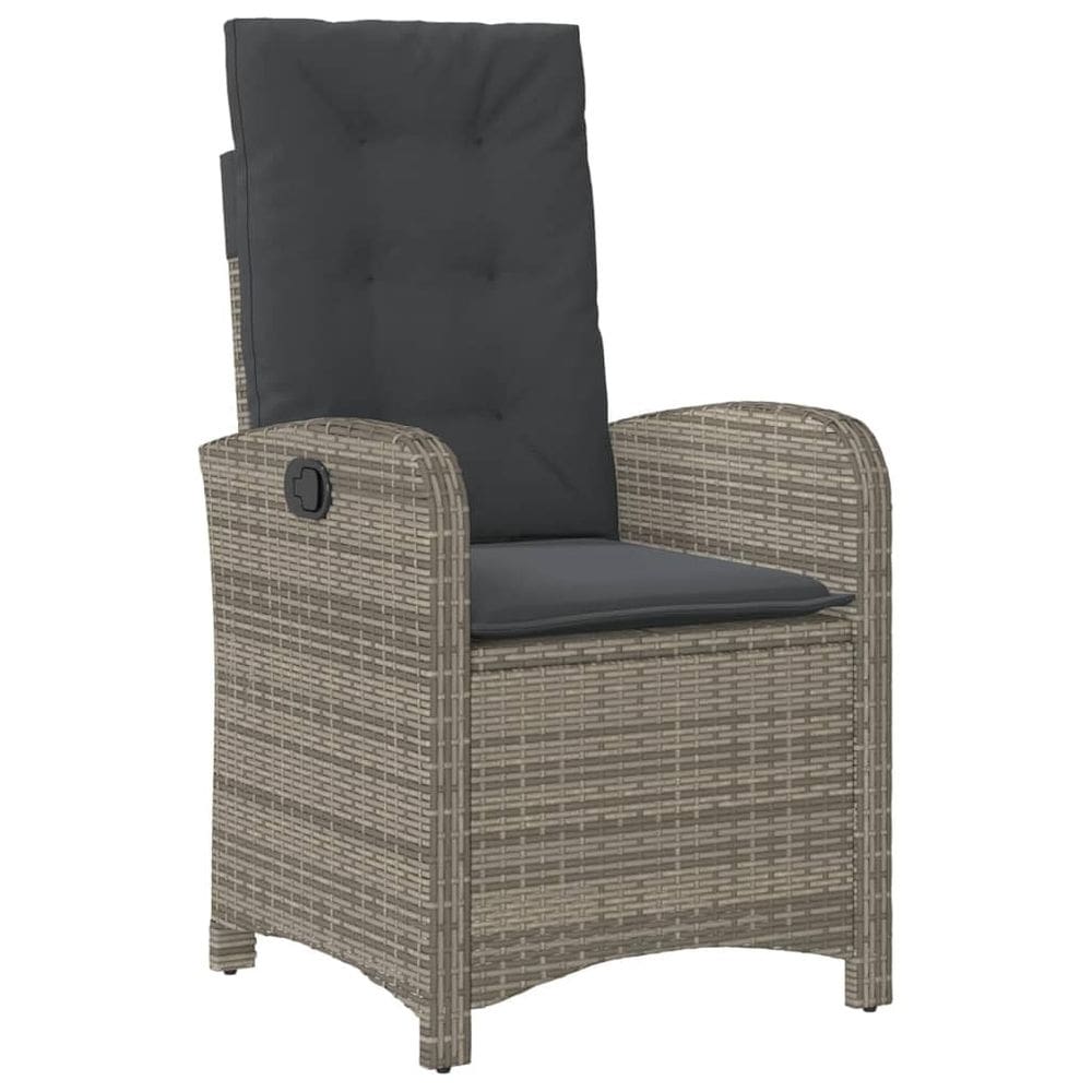 Cadeira de pátio reclinável VidaXL ajustável PE Rattan Grey