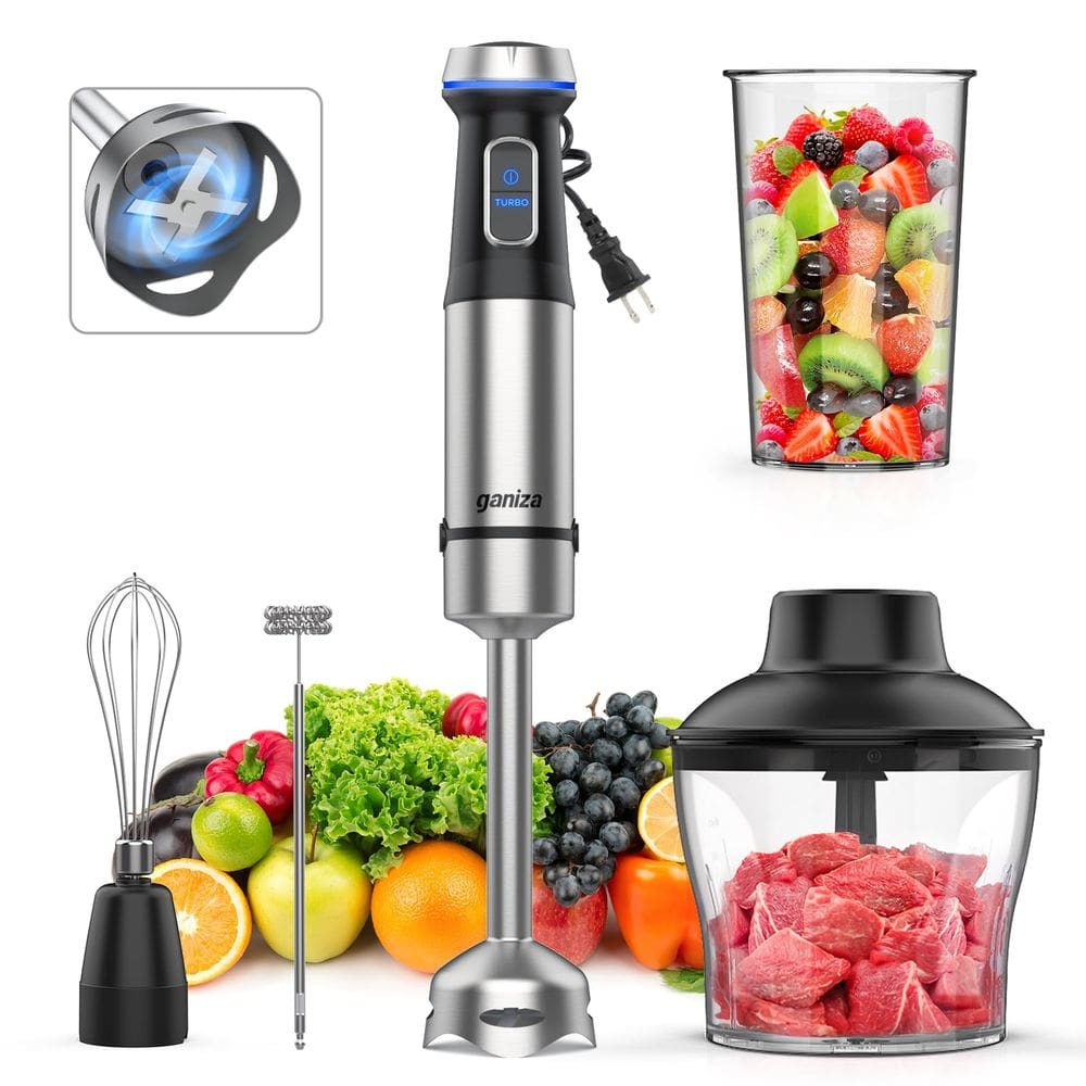 Liquidificador de imersão Ganiza 5 em 1 1000 W com copo de 800 mL e 600 mL