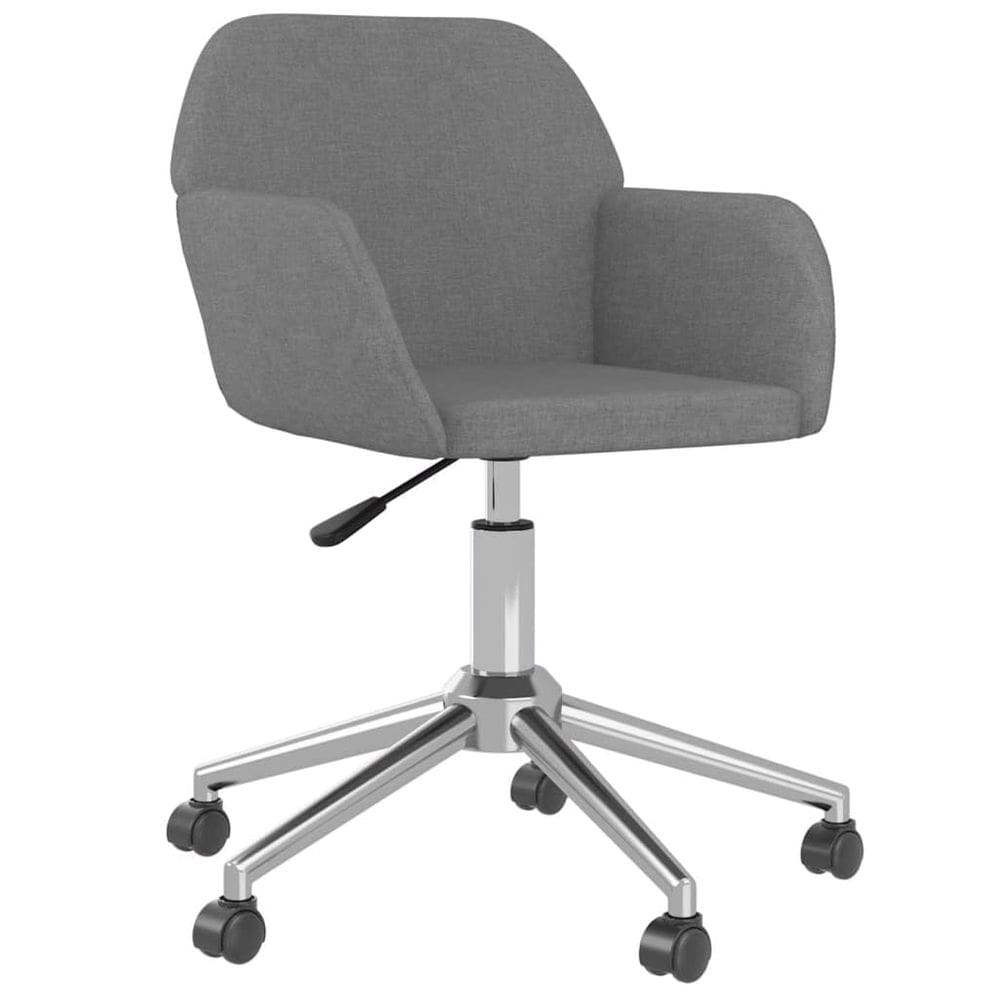 Cadeira de escritório vidaXL Light Grey Giratória 100% Tecido de Poliéster