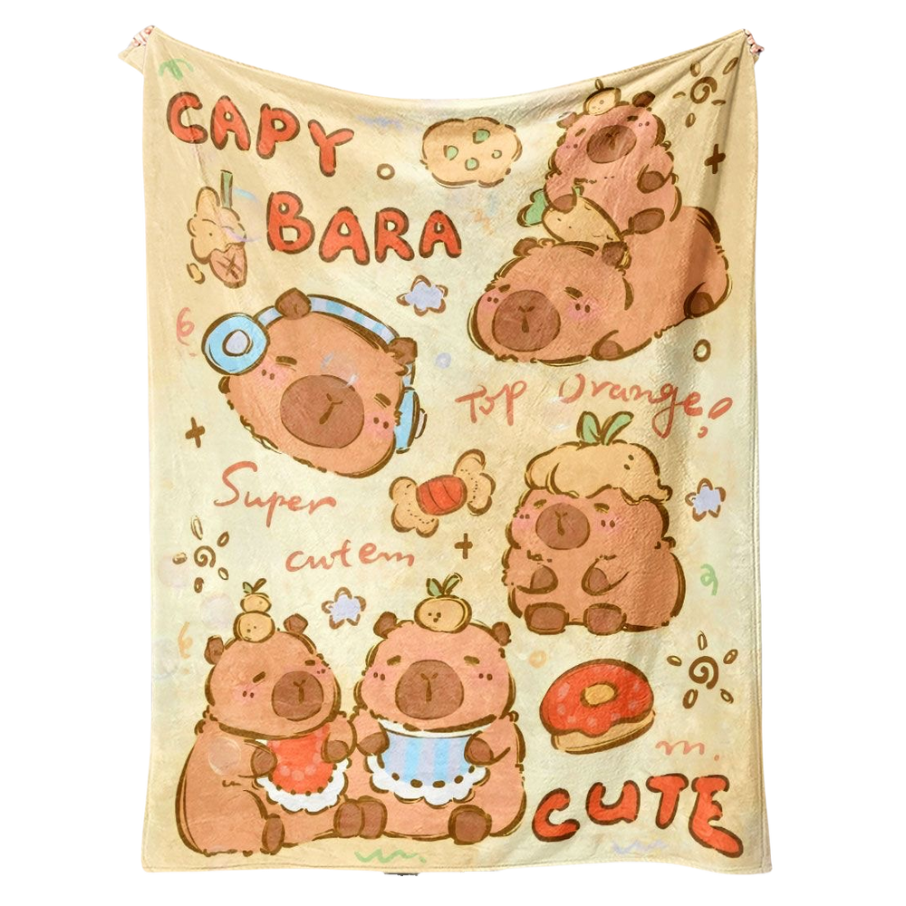 Cobertor SANMU Flannel Soft Cartoon Capivara para todas as estações
