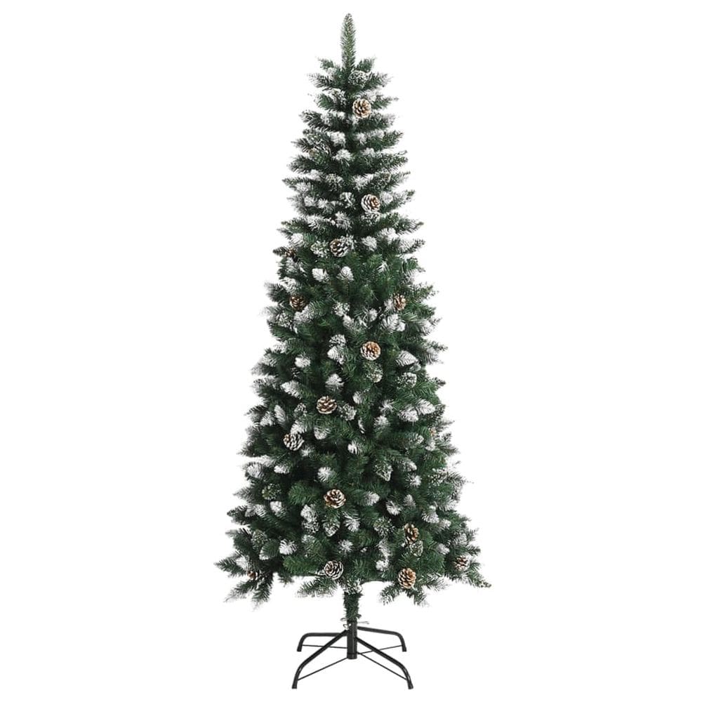 Árvore de Natal vidaXL 1,8 m de PVC verde e branco com suporte