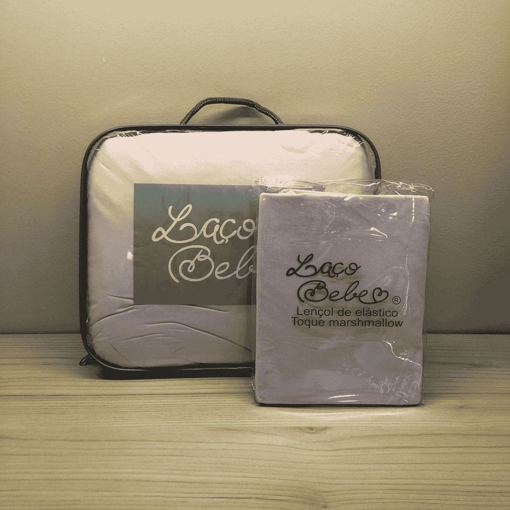 Kit Marshmallow Rosa - Edredom + Lençol de Elástico - Laço Bebê