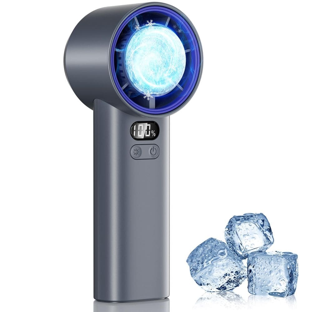 Ventilador turbo portátil HandFan 5200mAh 13000 RPM 100 velocidades cinza