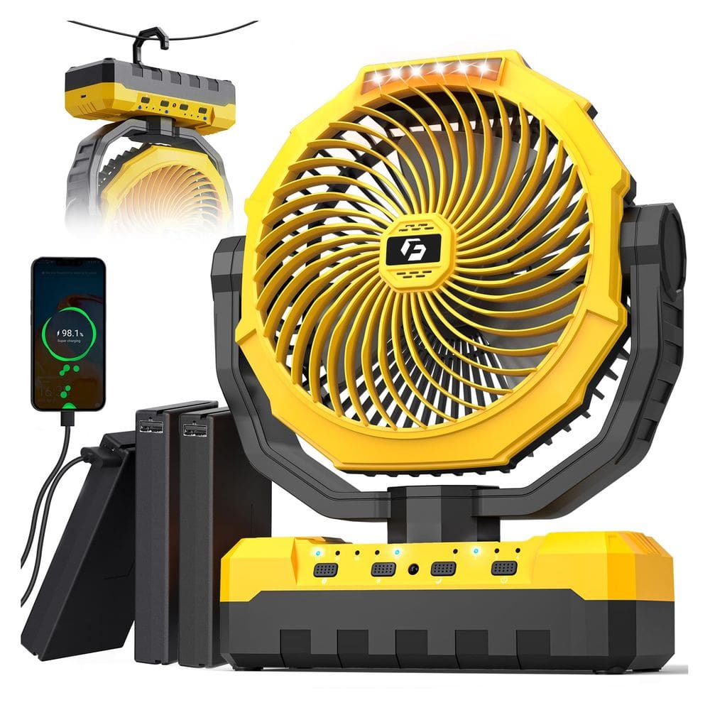 Ventilador de acampamento portátil Korbot 36000mAh recarregável 150HRS