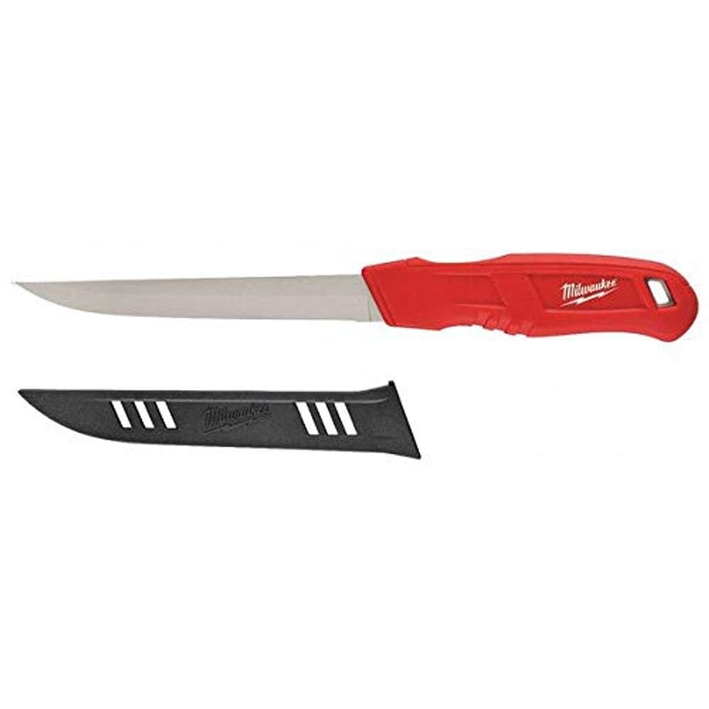 Faca de isolamento Milwaukee Smooth de 30 cm de comprimento vermelha com tampa de lâmina