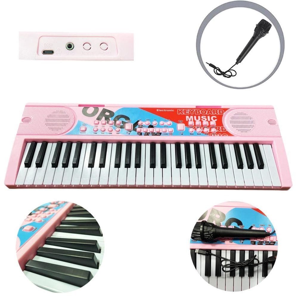 Teclado Eletronico Com 49 Teclas Brinquedo Infantil Piano
