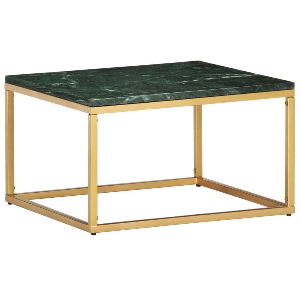 Mesa de café VidaXL Green Real Stone com textura de mármore 60x60x35cm