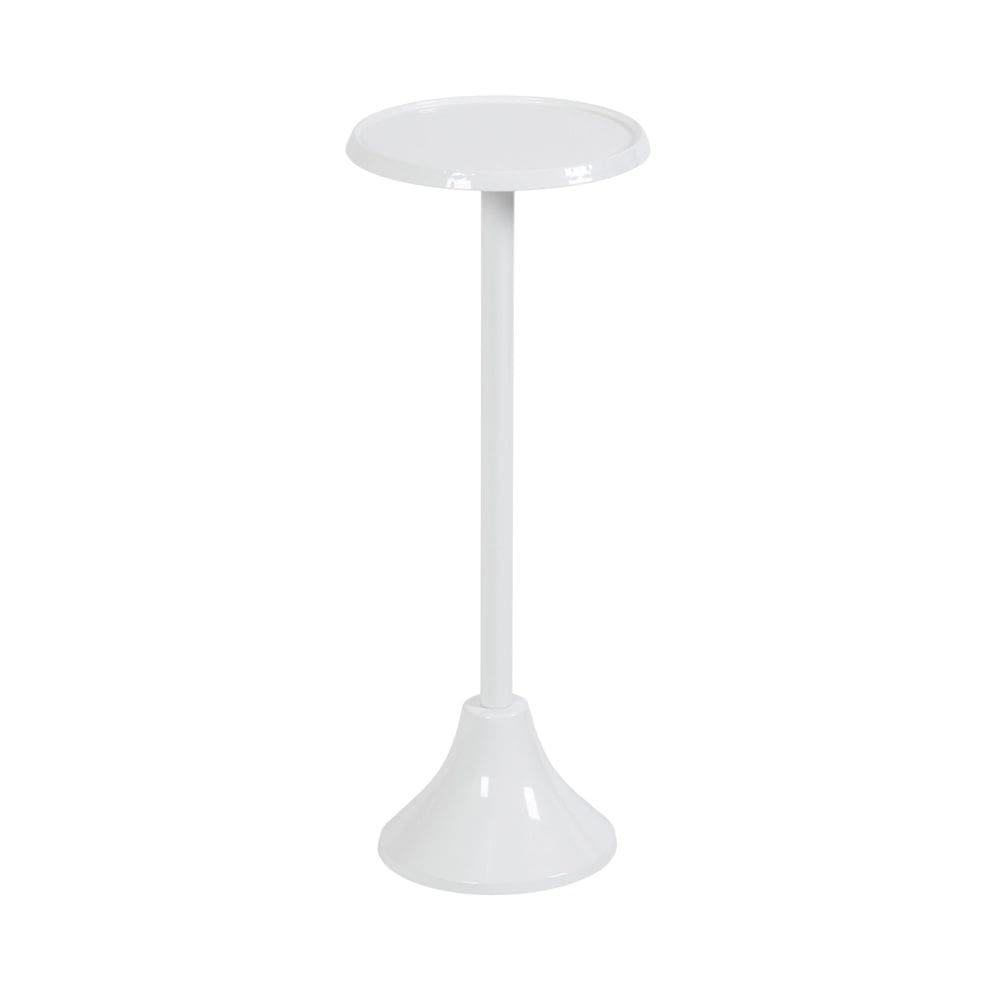 Mesa de bebidas com pedestal Kate and Laurel Sanzo Metal White 23cm