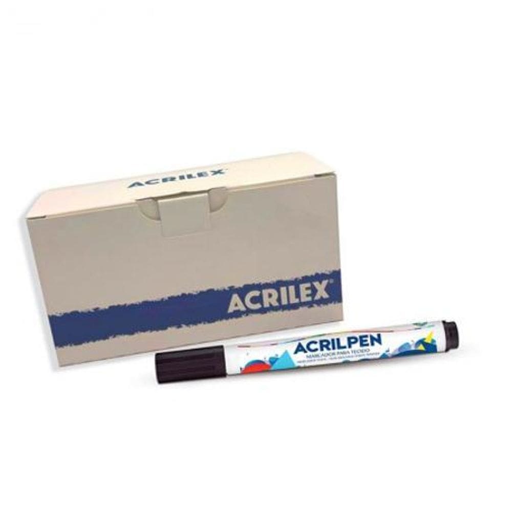 Caneta Para Tecido Acrilpen Preta 520 Com 6 Unid - Acrilex
