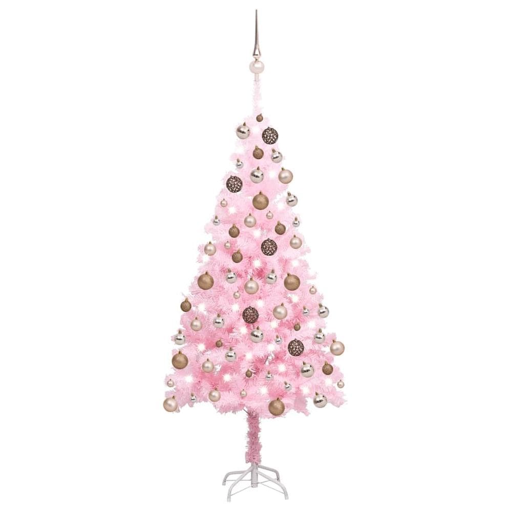 Árvore de Natal vidaXL rosa artificial com 150 LED de 1,5 m