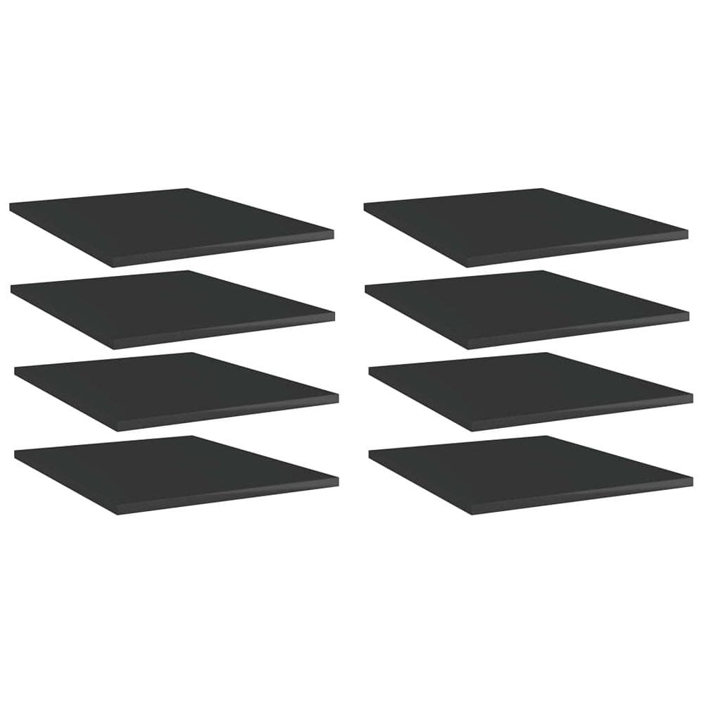 Prateleira de livros Furniking High Gloss Black 40x50x1,5 cm 8 unidades