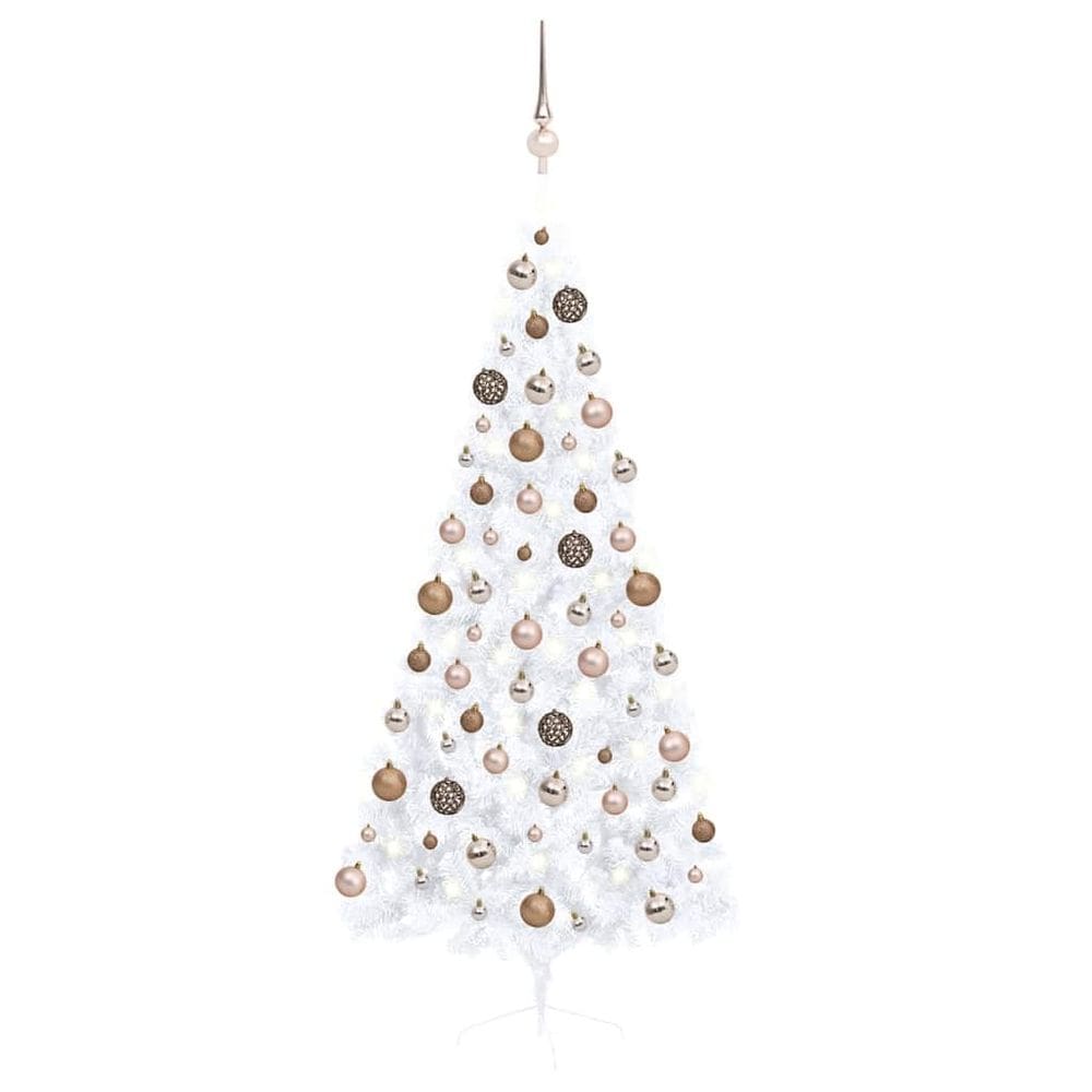 Árvore de Natal vidaXL meio artificial com luzes LED 180cm