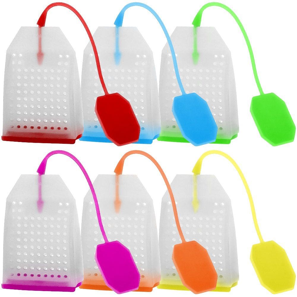 Infusor de chá FineGood Silicone, pacote com 6 filtros de chá reutilizáveis