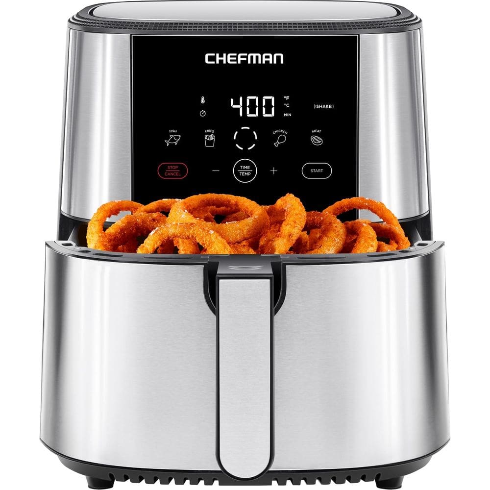 Fritadeira de ar comprimido Chefman TurboFry® Touch XL 8 Qt em aço inoxidável