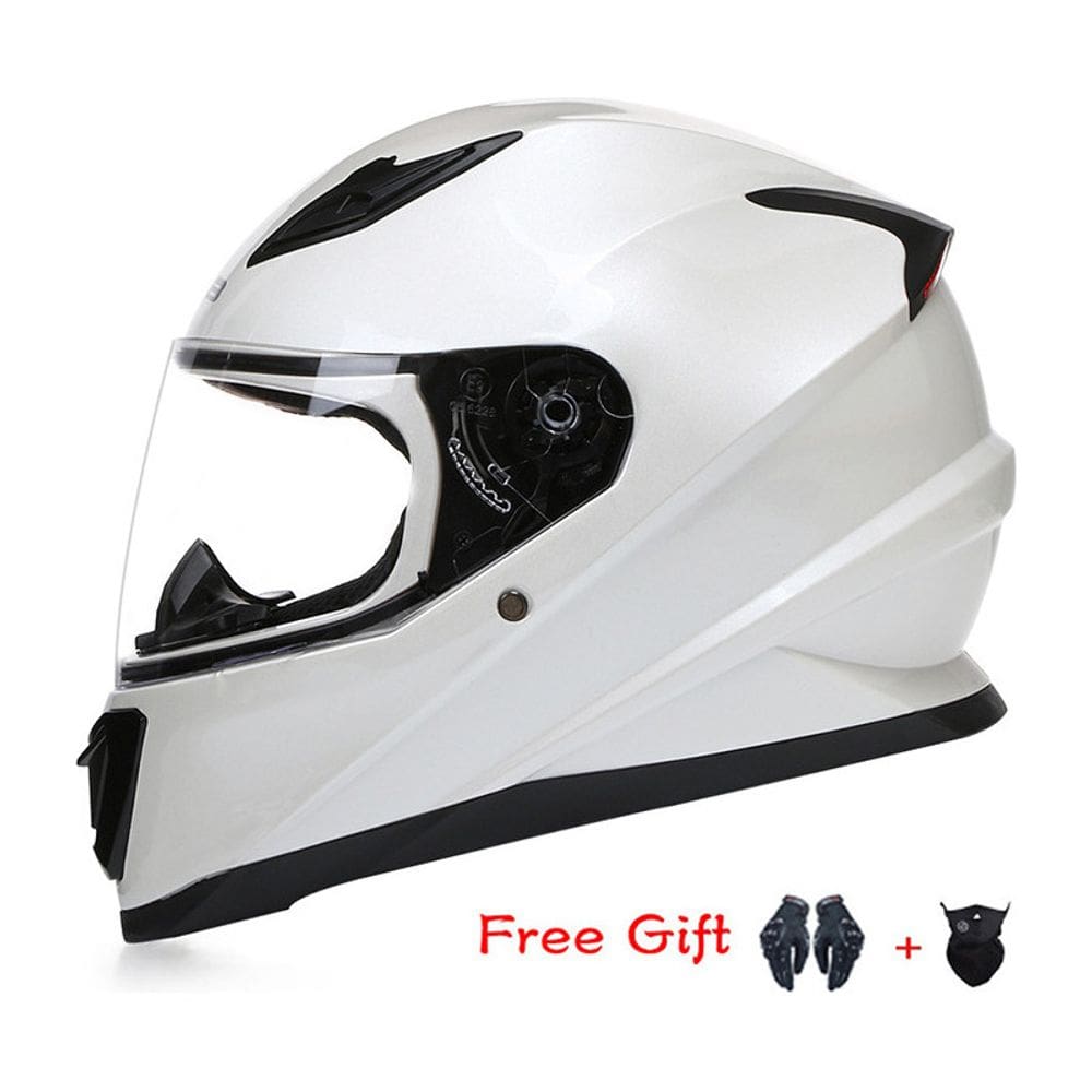 Capacete de motociclista, capacete completo de inverno, material ABS para adultos