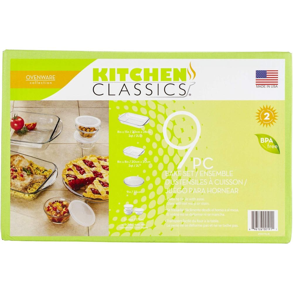 Conjunto de utensílios de cozinha LIBRA INC Kitchen Classics Clear de 9 peças