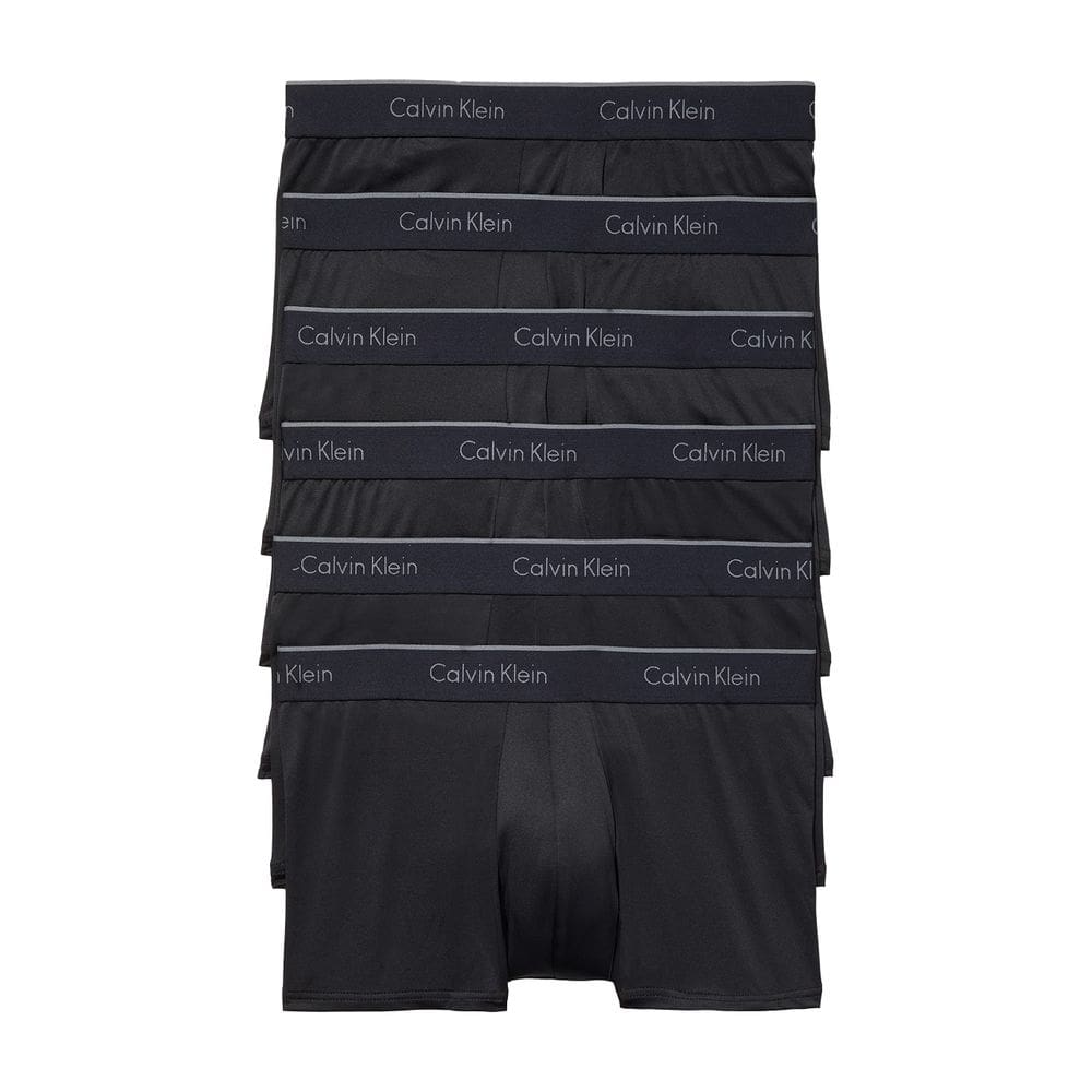 Calções Calvin Klein masculinos Micro Stretch, pacote com 7 unidades pretas de cintura baixa