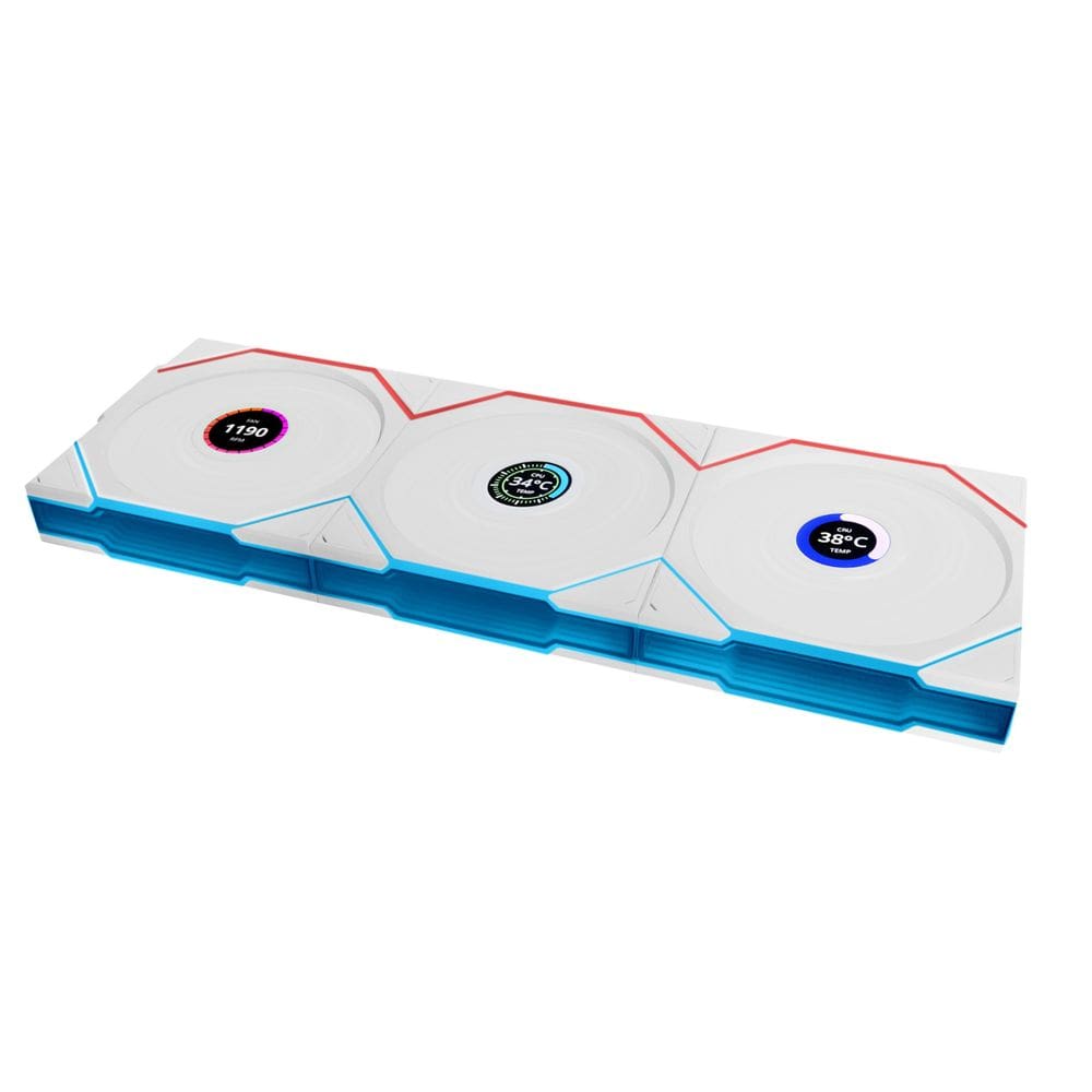 Ventilador Lian Li UNI TL LCD Wireless 120, pacote triplo, branco