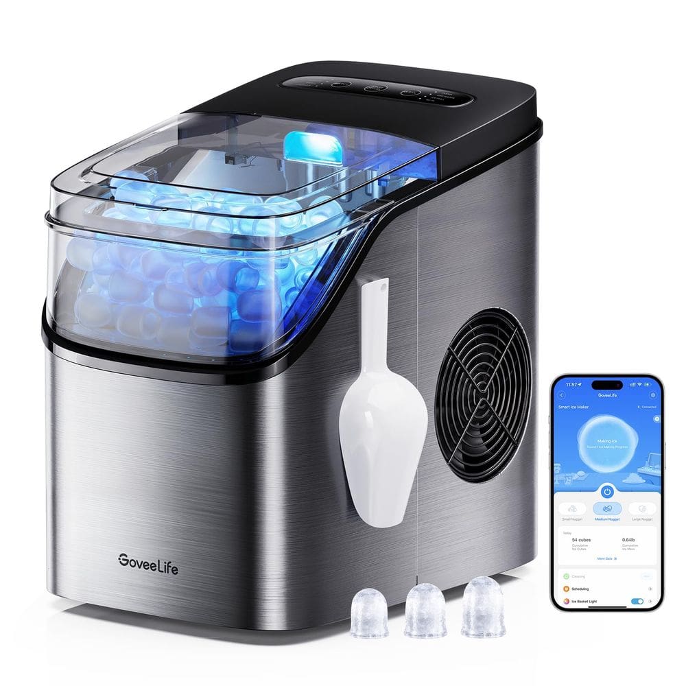 Máquina de gelo GoveeLife Smart Countertop 26 kg/24 horas de prata