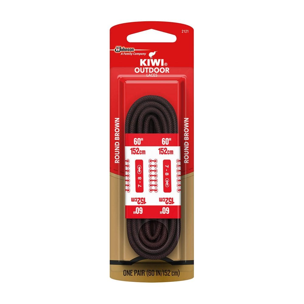 Cadarços de botas KIWI redondos pretos e areia 60 cm (1 par)