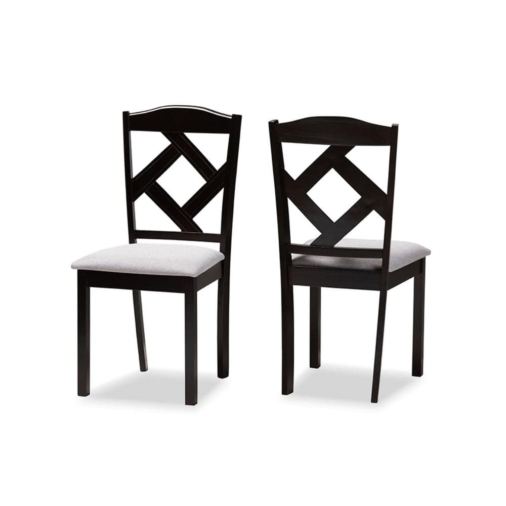 Cadeira de jantar Baxton Studio Ruth Grey Fabric (conjunto de 2)