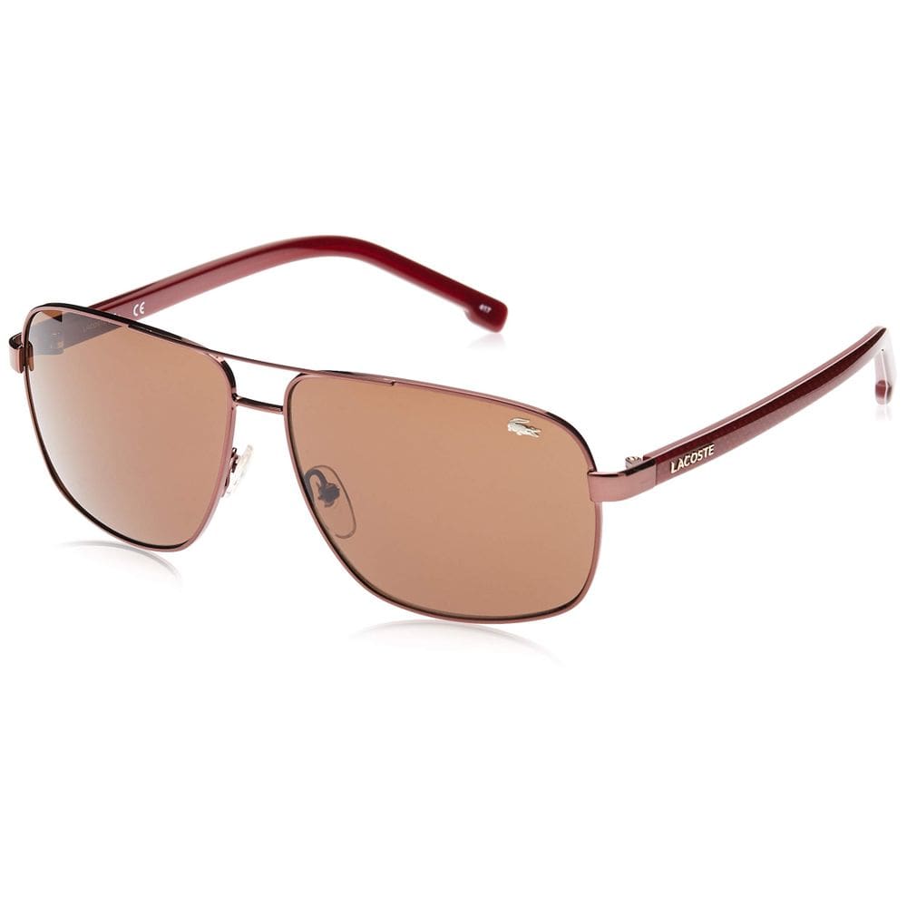 Óculos de sol Lacoste L162S retangulares para homens, marrons 61mm